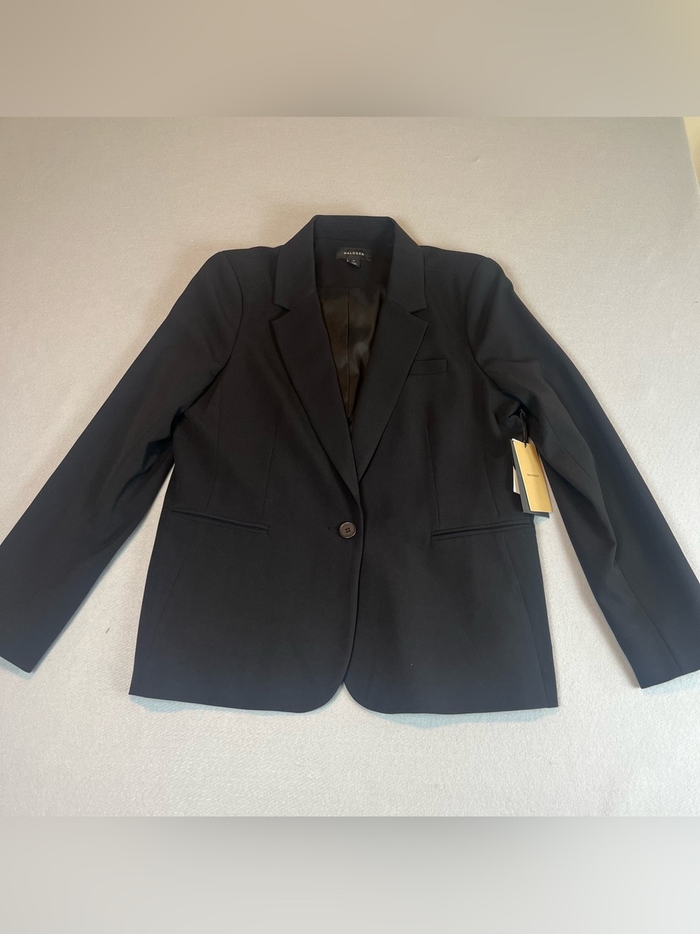 Halogen Black Blazer Jacket 14 NWT Minimalist Workwear Corporate Quiet Luxury